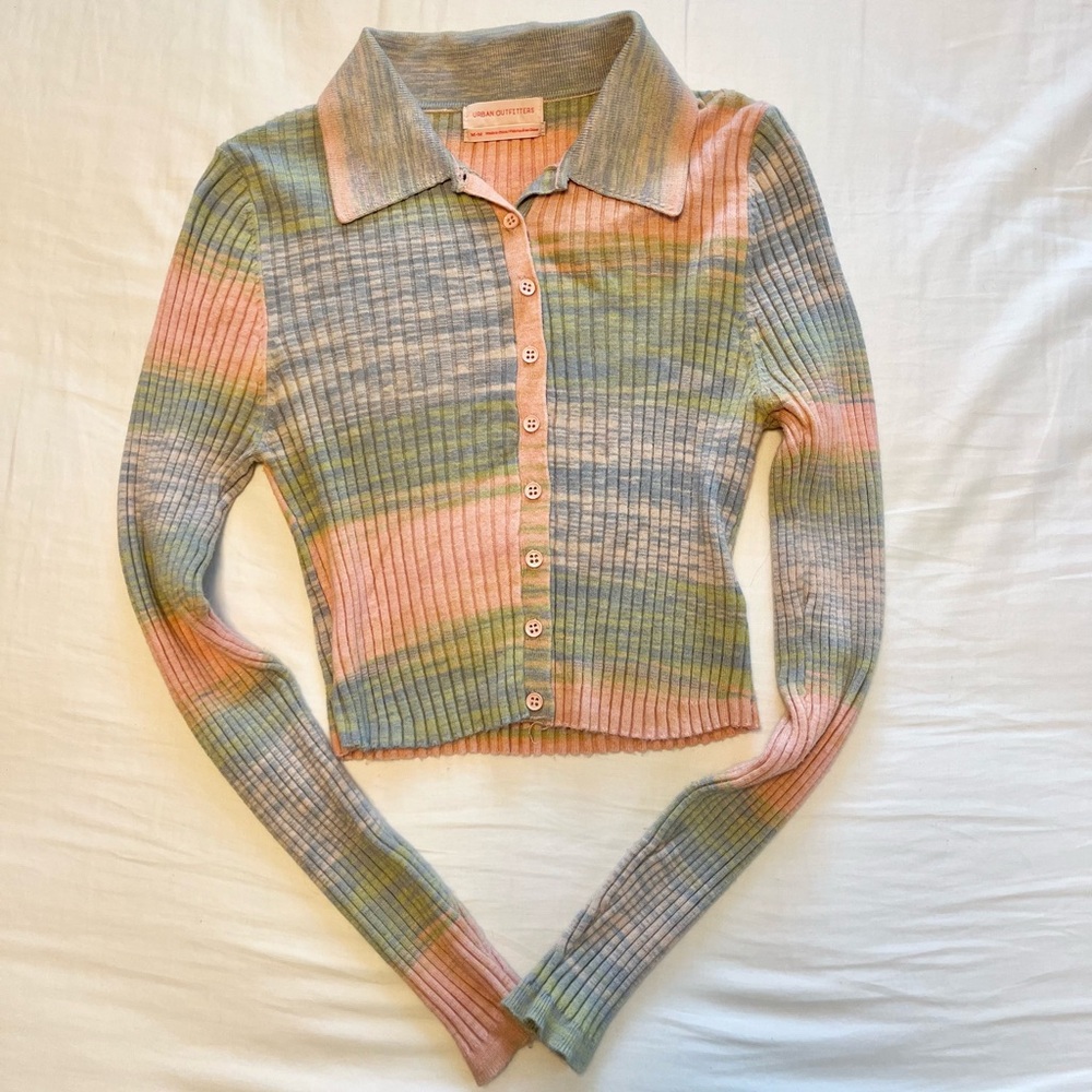 Urban outfitters pastel crop top cardigan sweater M